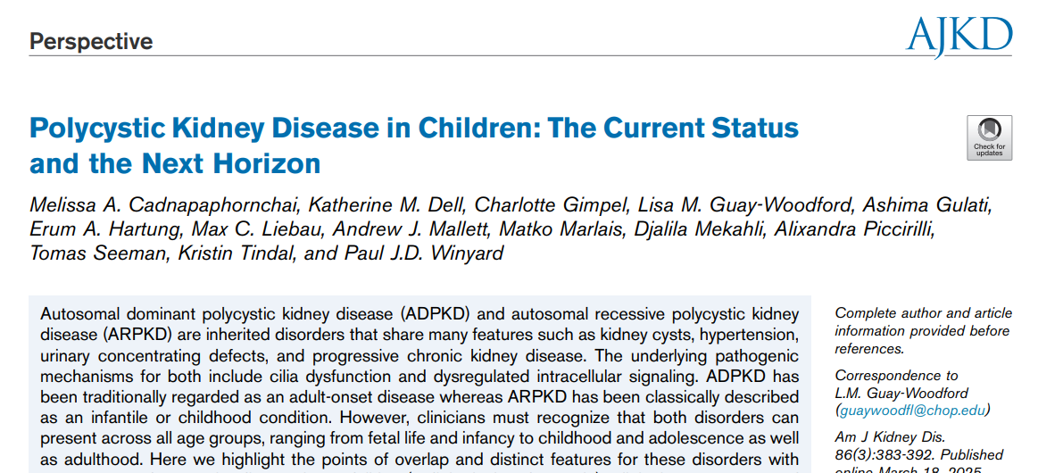 Polycystic Kidney Disease in Children: The Current Status and the Next Horizon