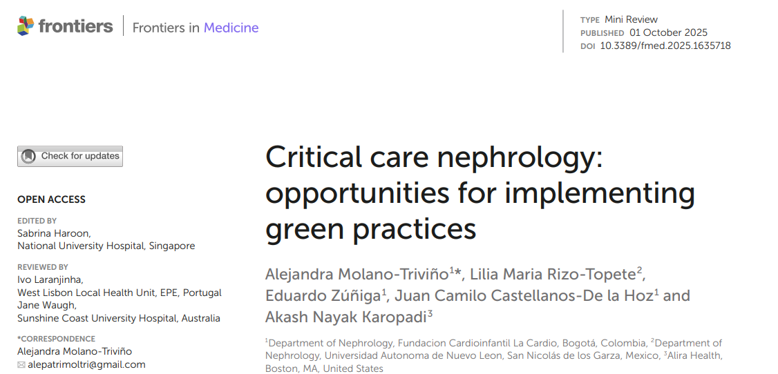 Nefrología en cuidados críticos: oportunidades para implementar prácticas sostenibles